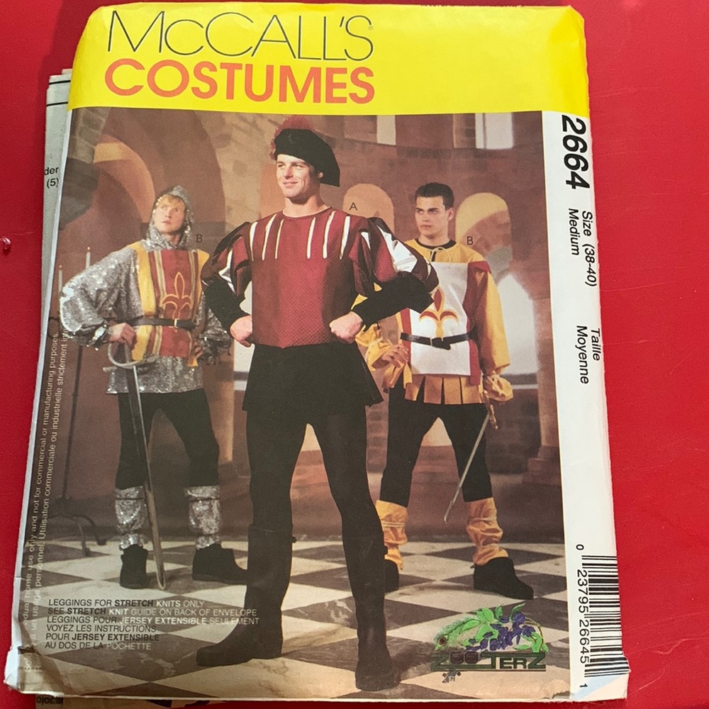 McCall’s men’s and kids medieval costume pattern.